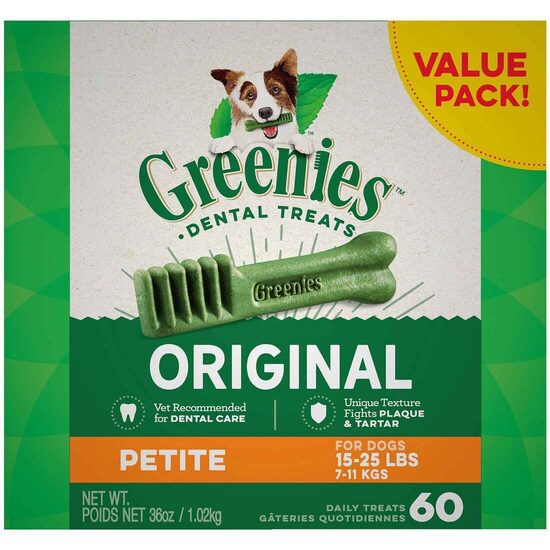 GREENIES Original Petite - Friandises Dentaires Naturelles pour Chien - 1 kg (60 pièces)